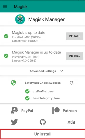 Uninstall Magisk Manager
